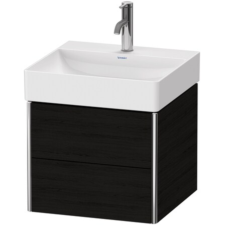 Xsquare Two Drawer Wall-Mount Vanity Unit Oak Black